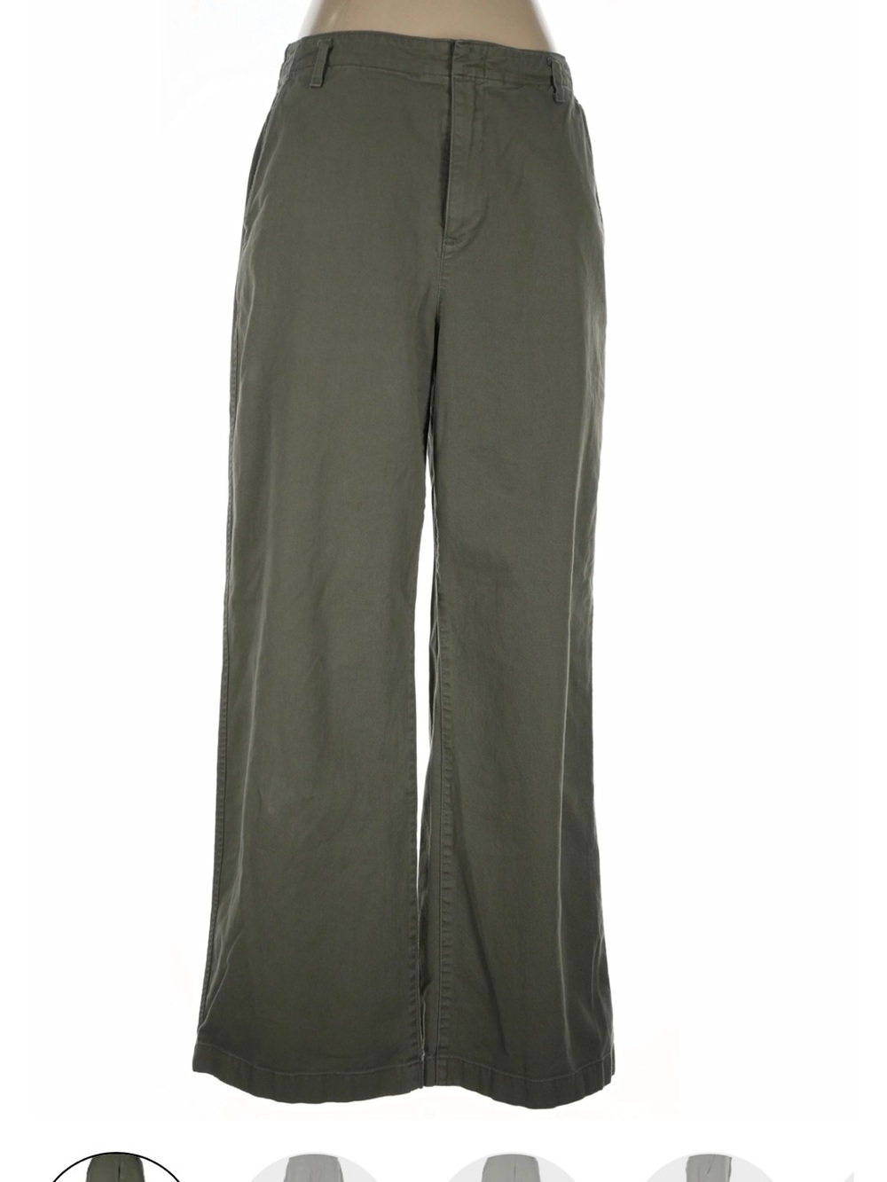 GAP Women's High Rise Wide-Leg Chinos in Olive Green Size 8